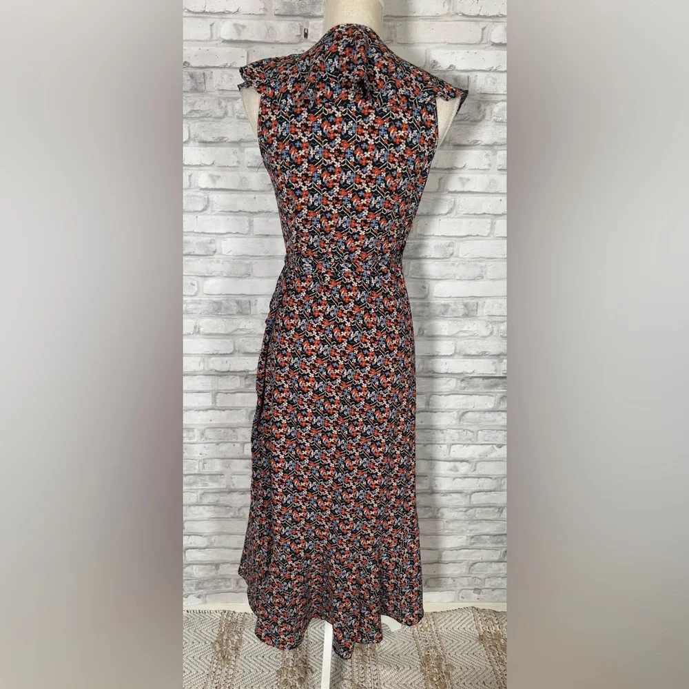 Max Studio Red and Black Asymmetrical Wrap Midi Sundress XS - Picture 6 of 13